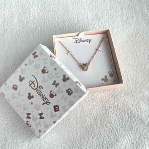Disney Minnie Mouse Crystal Set Rose Gold Toned Necklace NWT